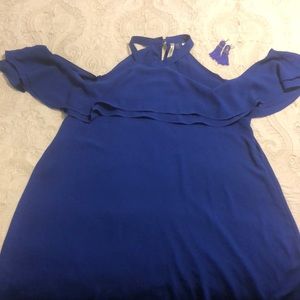 NWT Royal Blue Cold Shoulder Blouse